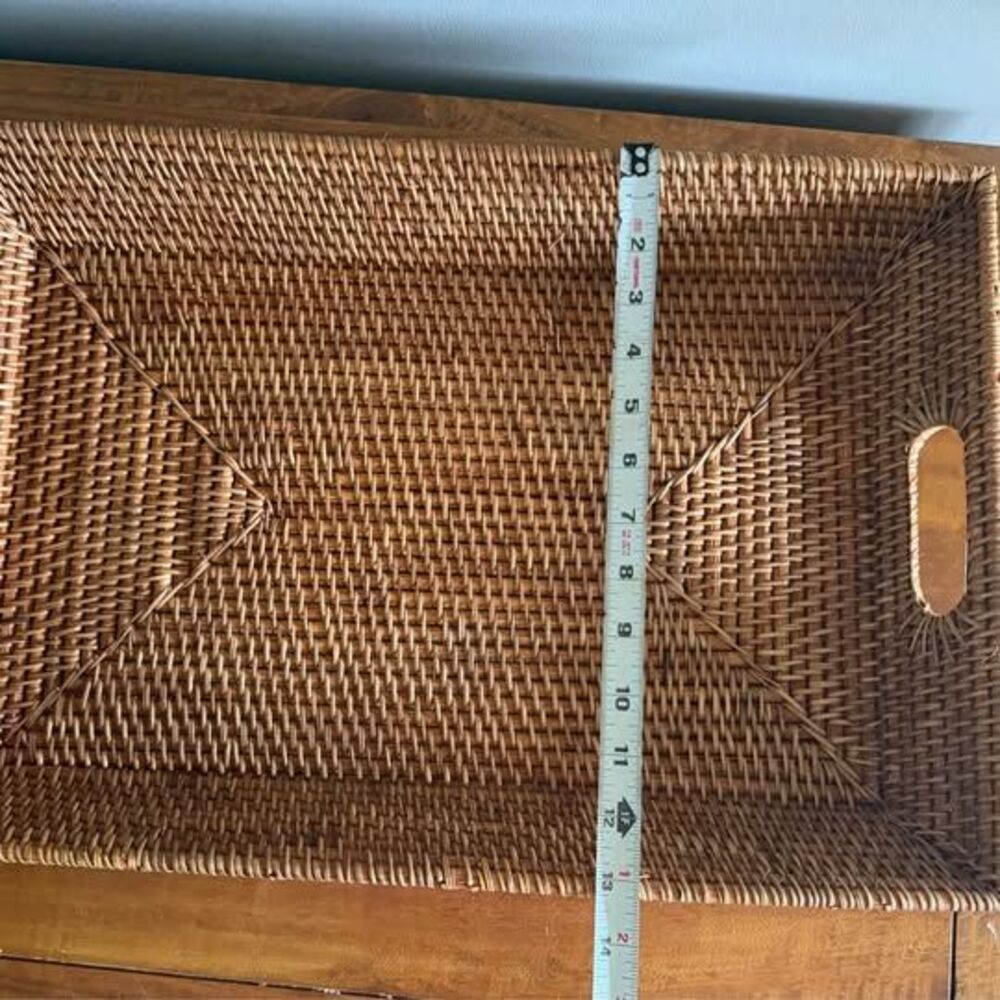 Rectangular Woven Rattan Serving Tray - Picture 7 of 7